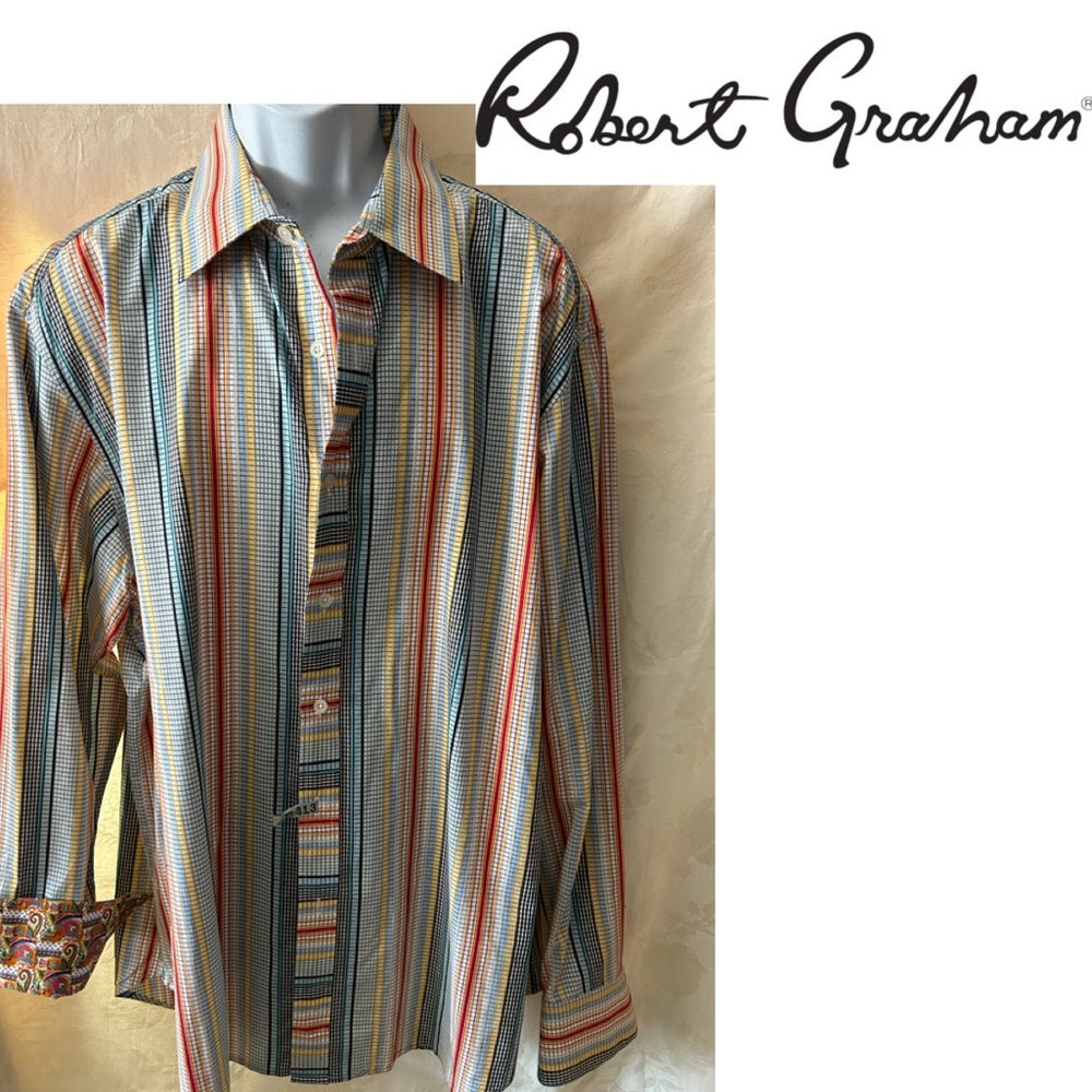 Robert Graham size 2XL 100% cotton
Long sleeves with contrasting button cuffs - Picture 1 of 9